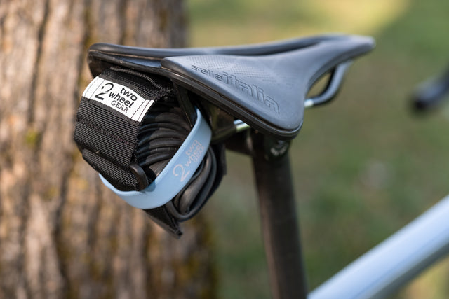 Two Wheel Gear - Tack Strap Tool Wrap - Black Bicycle Accessory Strap System - Under Saddle with Gear