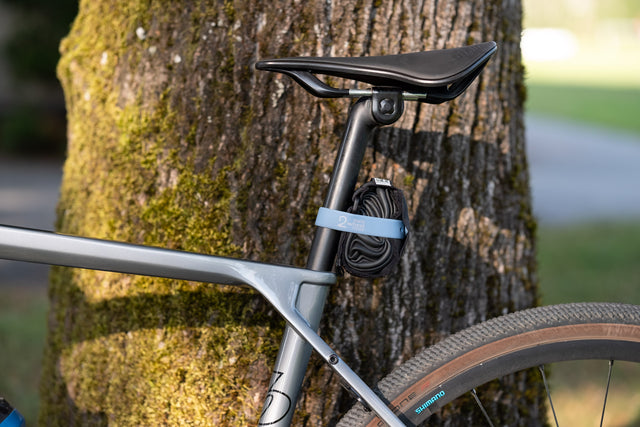 Two Wheel Gear - Tack Strap Tool Wrap - Black Bicycle Accessory Strap System - On Bicycle Seat Post with Gear