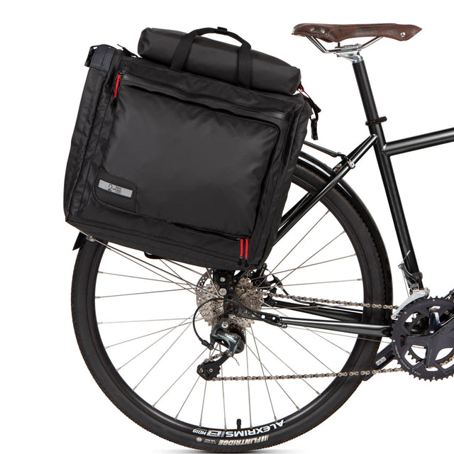 Two Wheel Gear - Classic 3.0 Garment Pannier - Black Ripstop Recycled - Bike Suit Bag - On Bike