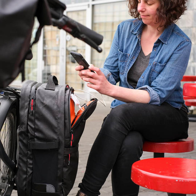 Two Wheel Gear - Alpha Pannier Backpack - Charging Phone