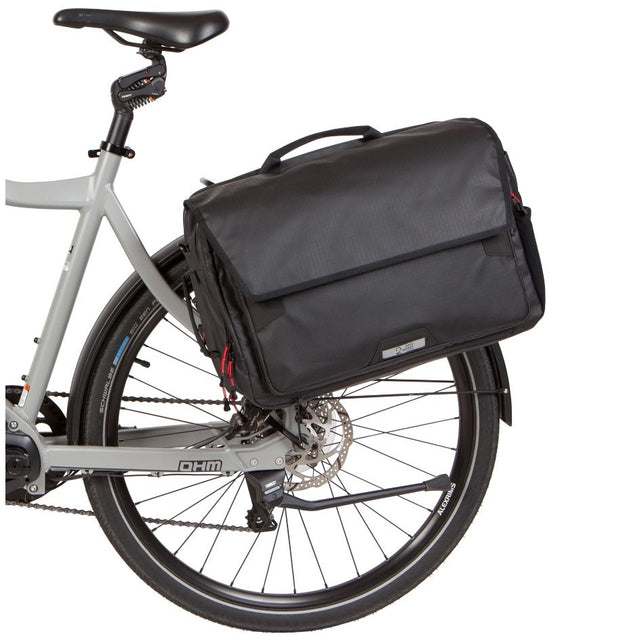 Two Wheel Gear - Magnate Pannier Messenger Backpack - Black - Recycled Fabric - Bike Bag