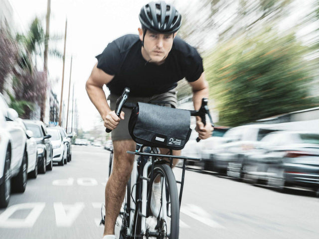 Graphite - Two Wheel Gar - Mini Messenger Handlebar Bag - Bike Commuter - Zoom (1500464185379)