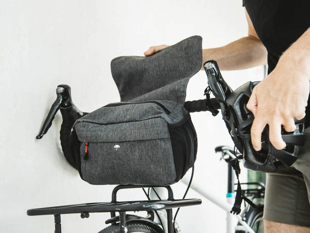 Graphite - Two Wheel Gar - Mini Messenger Handlebar Bag - Front Mounted Closed (1500464185379)