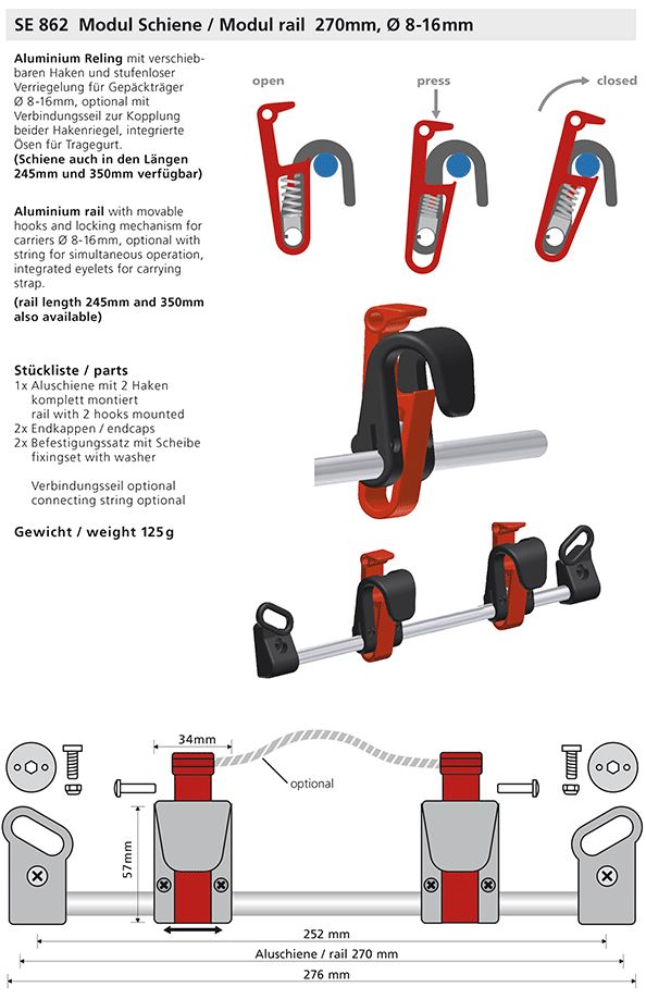 KLICKfix Modul Rail Pannier Mounting System