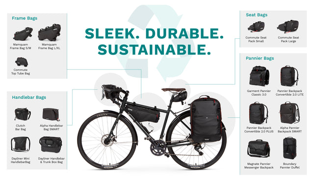 Two Wheel Gear Bike Bags, Frame Bags, Handlebar Bags, Seat Bags, Panniers and Backpacks for cyclists