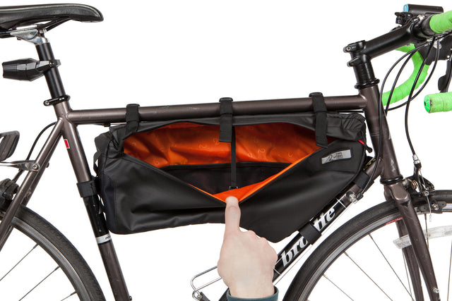 Two Wheel Gear - Mamquam Bike Frame Bag - Black - Recycled Fabric - Open