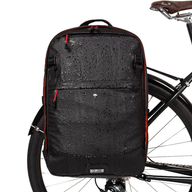 Two Wheel Gear - Pannier Backpack PLUS - Black Ripstop - Bag on Bike Waterproof