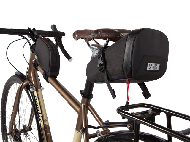 Two Wheel Gear - Seat Pack and Top Tube Bag on Bike - Black