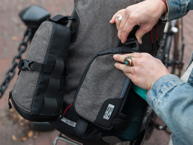 Two Wheel Gear Canada - Attaching Top Tube Bag to Commute Backpack