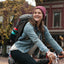 Two Wheel Gear - Commute Backpack - Graphite - On Woman Bike Commuter (4380809396294)