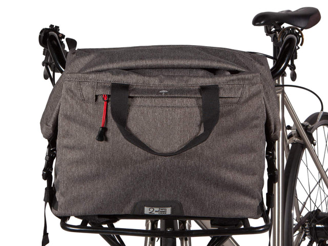 Two Wheel Gear - Dayliner Box Bag - Graphite Grey - On Front Bike Rack (4382371676230)