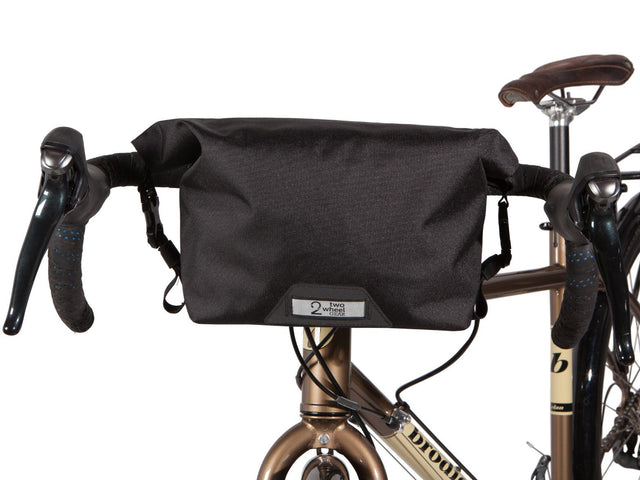 Two Wheel Gear - Dayliner Mini Handlebar Bag - Black - Front on Bike (4382909104198)