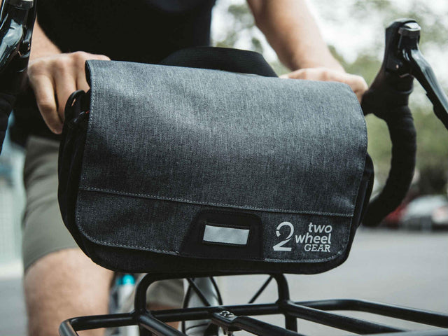 Graphite - Two Wheel Gar - Mini Messenger Handlebar Bag - Front Mounted Closed (1500464185379)