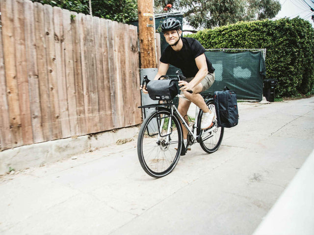 Graphite - Two Wheel Gar - Mini Messenger Handlebar Bag - On Bike (1500464185379)