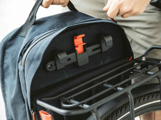 Two Wheel Gear - Pannier Backpack Convertible - Bag on Bike Commuter - Military Waxed Canvas Overcast Blue - Mounting System (1550025621539)