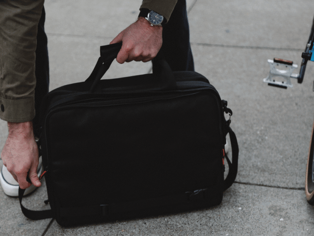 Black, Graphite, Canvas - Bike Bags - Pannier Briefcase Convertible (2018) - Bicycle Laptop Messenger (600723062819)
